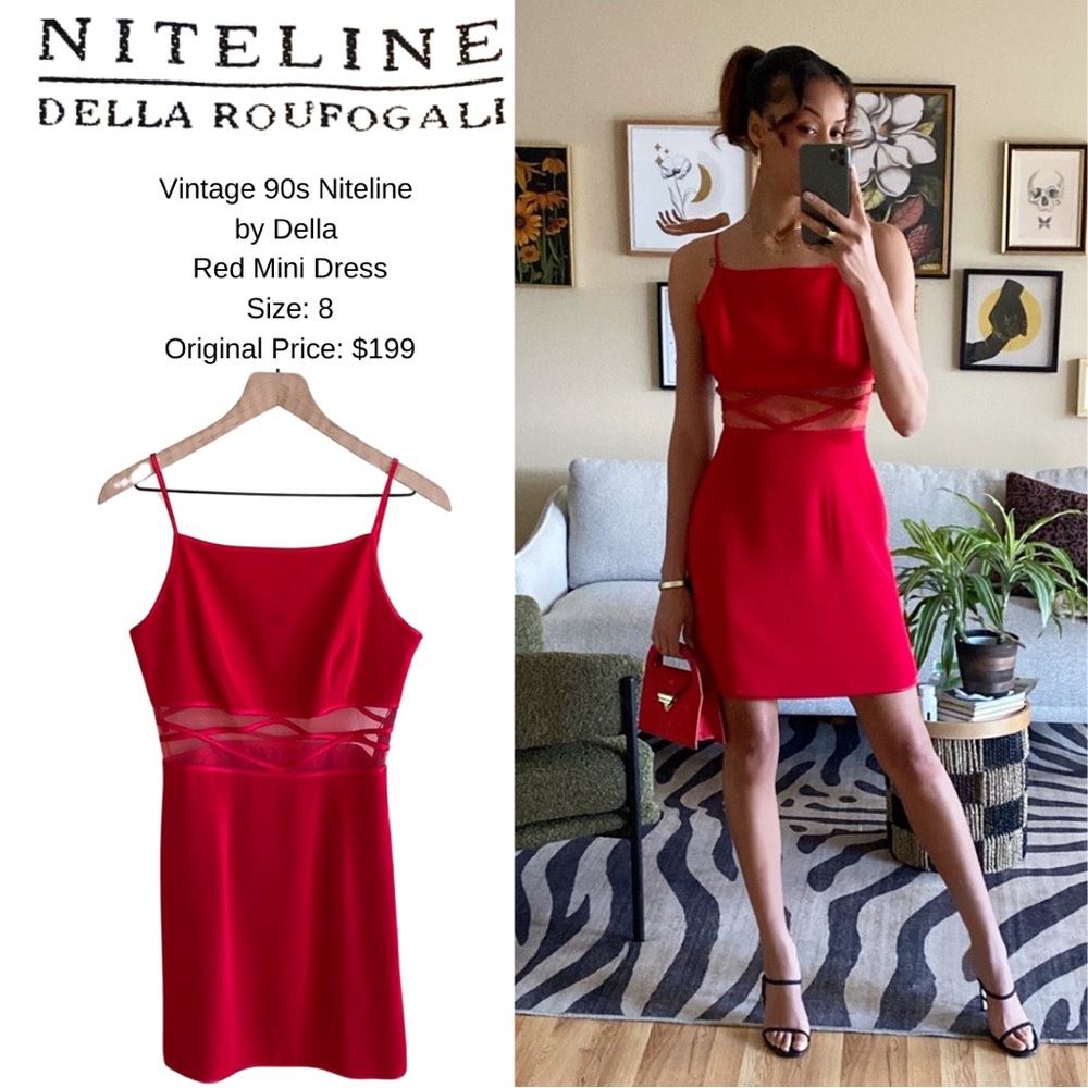 Vintage 90s Niteline Red Mini Dress